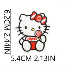 Sanrio 17 pezzi di toppe ricamate termoadesive e da cucire a tema Hello Kitty - disegni assortiti e colorati (sport, musica, fiori) per abbigliamento, giacche, jeans, cappelli, fai da te e lavoretti - decorazioni e regali adorabili per l estate e la scuola