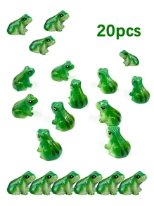 20/10/5/1pc Resin Mini Green Frog Miniature Figurine Animal Model, Fairy Garden Miniature Moss Landscape DIY, Terrarium Crafts Accessories Home Decorative, Miniature Landscape Creative Cute Frog Statue, Suitable For Car, Desk Or Garden Decoration, Resin Material, Resin Mini Green Frog, Green Animal Model, DIY Terrarium Handicrafts, Home Decoration Accessories, Party Decoration