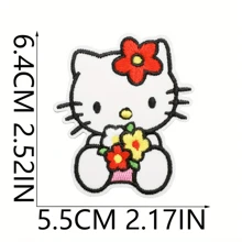 Sanrio 17 pezzi di toppe ricamate termoadesive e da cucire a tema Hello Kitty - disegni assortiti e colorati (sport, musica, fiori) per abbigliamento, giacche, jeans, cappelli, fai da te e lavoretti - decorazioni e regali adorabili per l estate e la scuola