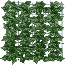 Pantalla de valla de privacidad de hiedra artificial, respaldo de follaje falso anti-UV de hiedra, hojas, setos, paneles de valla para patio, balcón, jardín, patio trasero, decoración de pared verde interior y exterior, plantas falsas