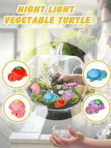 100/50/20/10/1pc Mini Night Glow Turtles, Tiny Fruit Shape Turtles, Mini Resin Animals Figures, Tiny Sea Turtle, Marine Animals Miniature Turtles, Miniature Things Figurines To Hide For DIY Fairy Garden Decoration, Dollhouse Micro Landscapin, Tiny Aquarium Dollhouse Decor, Ocean Style Party Ornaments