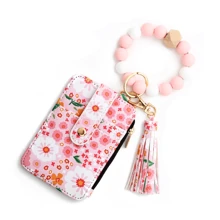 Silicone ID Card Case | Two-In-One With Floral Folded Edge Card Holder | Portable Scratch-Resistant Design