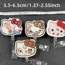 Sanrio Sanrio Cartoon Characters Of Hello Kitty, Expandable ID Card Holder - Doctor/Nurse/Teacher Badges, Work ID, Acrylic Material, Friend Gift, Birthday Gift(Pattern Randomly Shipped)