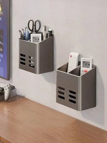 1pc Wall Mounted Bathroom Storage Rack, Toothbrush Toothpaste Comb Storage Tube, Bathroom Storage Drain Rack, Makeup Brush Holder, Bathroom Accessories - Multicolor - View 3