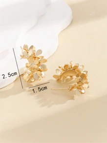 1 par de pendientes de aro con decoración de flor de moda para mujeres, para decoración diaria, San Valentín, mamá, madre, Día de la Madre, regalo
