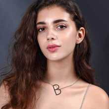 1pc Stainless Steel 26 Alphabet Letter Pendant Necklace