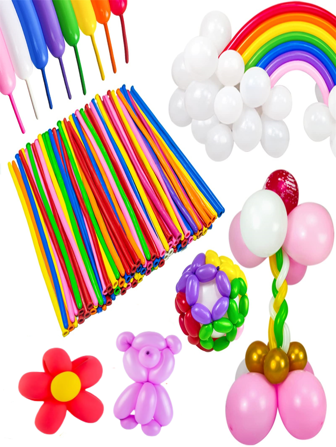 50/100 piezas de globos largos de colores con diseños de animales, globos 260 gruesos para crear arcos de globos, globos de látex mágicos para modelar y decorar fiestas de cumpleaños y bodas