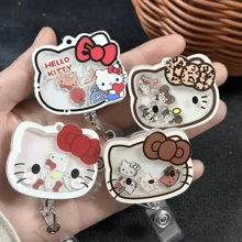 Sanrio Sanrio Cartoon Characters Of Hello Kitty, Expandable ID Card Holder - Doctor/Nurse/Teacher Badges, Work ID, Acrylic Material, Friend Gift, Birthday Gift(Pattern Randomly Shipped)