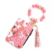 Silicone ID Card Case | Two-In-One With Floral Folded Edge Card Holder | Portable Scratch-Resistant Design