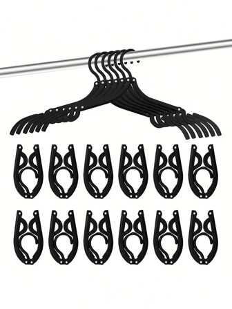 1/5/10pcs Travel Hangers Portable Foldable Travel Hanger Organizer, Plastic Travel Accessories Essentials Clothes Drying Rack Folding Hangers For Traveling Camping Flying RV Cruises Suitcase