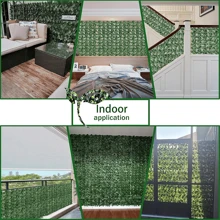 Pantalla de valla de privacidad de hiedra artificial, respaldo de follaje falso anti-UV de hiedra, hojas, setos, paneles de valla para patio, balcón, jardín, patio trasero, decoración de pared verde interior y exterior, plantas falsas