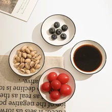 8/6/4pcs Ceramic Round Small Dishes, Elegant High-End Plates For Afternoon Tea, Dipping Sauce, Condiment, Appetizer, Home Kitchen, Microwave Friendly