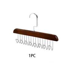1PC Multifunctional Wooden Coat Hook, Coat Rack, Wardrobe Organizer, 8 Hooks, 360 Degree Rotation Angle, Space Saving, Seamless Clothes Hanger For Hanging Tops, Underwear, Hats, Ties, Suspenders, Vests, Etc.,