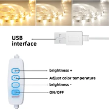 NBBUFF 3ft-50ft USB Button Switch Led Strip Light, 6500K White Light Suitable For Cupboard, Showroom Lighting, Mirror,Sewing Machine, Wardrobe, Staircase Night Lighting, Very Easy To Install