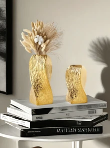 1PC Ceramic Twist Plated Silver Vase Suitable For Bedroom, Balcony, Powder Room, Bedroom, Desk And Other Home Decor Vase Ornaments Back To School Room Decor School Supplies