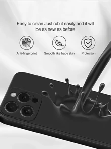 1pc Black Anti-Drop Phone Case, Compatible With Samsung/Apple/OPPO/ Series Smartphones. Black Shockproof Phone Case, Minimalist Design, Solid Color Phone Case, TPU Shockproof Phone Case (Military-Grade)