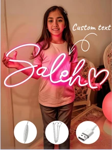 Letrero de neón LED personalizado y regulable para decoración de habitación, Letrero de neón personalizado para boda, regalo del Día de San Valentín, Letrero de neón para festival, decoración del hogar, fondo de boda, alimentado por USB