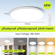 CANMEIJIA 1 pièce Plafonnier LED moderne 220V avec télécommande, lampe de plafond à gradation et variation de couleur de 3000K à 6500K. Lampe LED pour décoration de chambre à coucher, salon, cuisine, salle à manger, bureau.