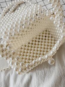 New Spring/Summer European And American Style All-Match Women's Bag,Sparkling, Sparkling, Elegant, Charming, Exquisite, And Quiet Mini Artificial Bead Carrying Bag, Fashionable, Luxurious, Female, Suitable For Parties, Weddings, Dances, Dinners/Banquets, Cocktails, The Best Gift For Women,Cross Body Bag,Ladies,Lover,Weekend And Holiday,Vacation,Holiday,Summer, Seaside,Beach Bag,Holiday Essentials,Travel Bag , Valentine's Day , Valentine's Day - White - View 10