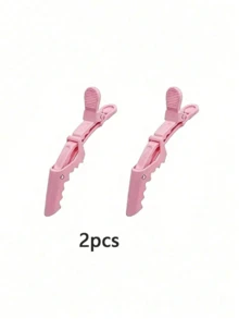 5个/2个多功能发夹，带鳄鱼夹和发型定位夹，适用于美发师和专业发型师，女士塑料防滑发夹，专业沙龙发夹，带鳄鱼夹的发型夹，长嘴夹，鹤嘴夹，卷发造型师之选，家居浴室装饰，发饰 - 彩色 - 查看 9