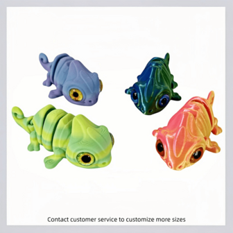 3D Printed Cute Lizard Model Realistic Eyes Movable Joint Keychain, Bag Pendant, Desk Decor