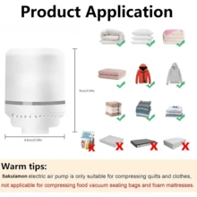 RAF 真空机真空收纳袋适用于旅行用品衣服被褥毛毯床上用品等便捷真空收纳袋真空机+真空压缩袋套装非常适合居家旅行收纳使用真空机和真空袋 - 美規A型插(110-127V) - 查看 6