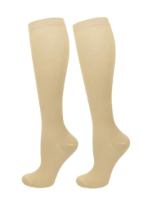 1 Pair Unisex Compression Socks For Running Cycling Training - Breathable Athletic Support Calf Socks With Moisture-Wicking & Muscle Recovery - Multicolor - View 13