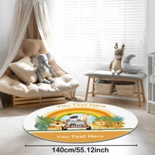 1pc 4 Sizes Customized Custom Rugs Carpet Rugs For Bed Room Rugs Living Room Door Mat Bedroom Rug Carpet For Living Room Cute Little Animal Round Rug Bedroom Rug Imitation Cashmere Living - Multicolor - View 5