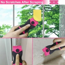 SOKANY 1 Set Multi-Functional Cleaning Scraper, Includes Adhesive Remover Scraper, Glass Scraper, Car Sticker Tool. 1 Pink Double-Sided Scraper + 10 Metal Blades + 10 Plastic Blades. Suitable For Floor Cleaning, Glass Film Application, Kitchen Disinfection, Beauty Seam Construction, Home Decor, Outdoor Advertising, Etc. A Cleaning Essential For Households And Professionals. - Pink - View 3