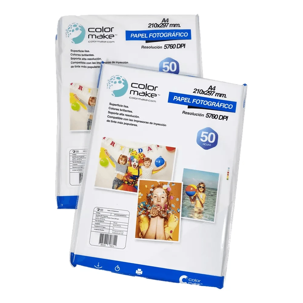 High Glossy 180gr Color Make Photo Paper 50 Sheets - White - View 1