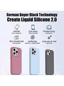 1pc Luxury Liquid Silicone Phone Case Compatible With Apple Phone 17 Air 16e 11 13 12 14 15 Pro Max Cases Phone 16 Pro Max Shockproof Protective Cover - Royal Blue - View 5