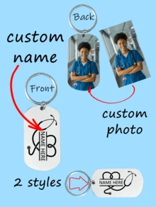 Laser Engraved Custom Name Nurse Doctor Keychain Stainless Steel Personalized Stethoscope Key Ring Birthday Graduation Gifts - Multicolor - View 1
