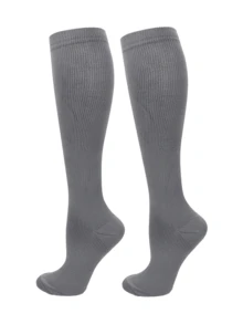 1 Pair Unisex Compression Socks For Running Cycling Training - Breathable Athletic Support Calf Socks With Moisture-Wicking & Muscle Recovery - Multicolor - View 19