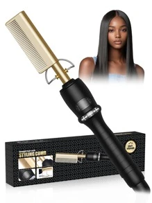 UKLISS Electric Hot Comb With Digital Display Hot Comb Hair Curler Professional High Heat Ceramic Hair Press Comb, Multifunctional Copper Hair Straightener For Thick Hair,Gifts For Men Women Gift Ideas Unique Gifts Top Cool Gifts Gifts For Her Gift Sets