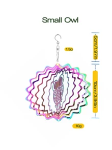 1pc Hummingbird Decoration Hanging Ornament, 3D Wind Chime, Sun Catcher, 3D Colorful Hanging Decor, Yard Decoration, Hummingbird Hanging Spinner, Owl Hanging Decor, Turtle Hanging Decor, Butterfly Hanging Decor, 3D Stainless Steel Hanging, Metal Bird Wind Spinner For Home, Garden, Yard Decoration - Multicolor - View 13