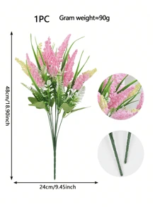 1PC/4PCS/8PCS 18.90Inch Artificial Lavender Artificial Plastic Plant Suitable For Home Wedding Kitchen Garden Courtyard Window Box Office Desk Center Decoration Indoor And Outdoor Decoration