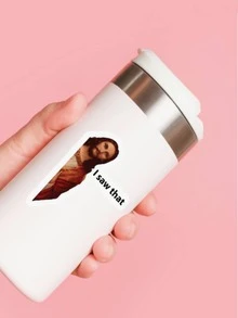 4 件耶稣我看见贴纸 - 防水防刮 - 有趣的表情包贴纸，适用于汽车、笔记本电脑和水瓶，派对礼物