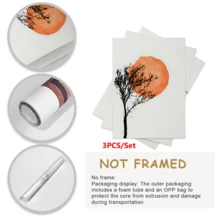 3pcs Canvas Art Print, Modern Wall Arts, Posters Wall Art Set, Abstract Art, Burnt Orange Home Decor - Canvas Material (Optional Frame) - Multicolor - View 7
