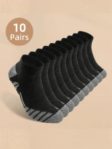 1/5/10 /15/ 20 Pairs Of Men's Anti Odor & Sweat Absorption Low Cut Socks, Comfy & Breathable Socks, No Show Socks For Daily & Outdoor Wearing, All Seasons Wearing - Multicolor - View 3