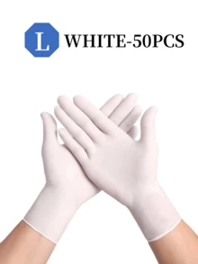 White Disposable Nitrile Gloves, Durable Household Cleaning Gloves, Kitchen, Bathroom, Cleaning, Food Handling, Tattoo, Beauty, Hair Dyeing, Pets, Beauty Salon, Cleaning Supplies, Household Gadgets - White - View 16