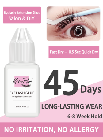 1 件 12ml 专业超强睫毛胶 - 0.5-1 秒速干，45 天保持，专业黑色粘合剂（12ml） - Stacy Lash 持久睫毛胶，睫毛胶