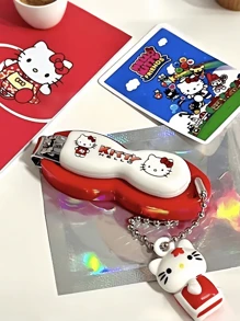 Sanrio Sanrio Cute Hello Kitty Nail Clippers, Mini Creative Portable KT Cat Nail Scissors Manicure Tools