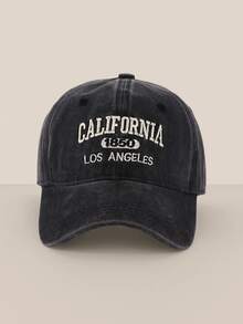 1 件女士城市名称“CALIFORNIA”字母刺绣水洗复古棒球帽，适合春、夏、秋、冬、防晒、日常穿着、户外运动、度假、旅行 - 彩色 - 查看 12