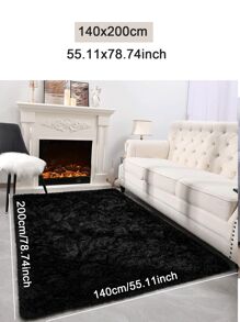 1PC Rugs For Living Room Black Fluffy Fluffy Shaggy Fuzzy Area Rug Carpets For Bedroom Shag Plush Soft Kids Home Decor Aesthetic, Room Decor