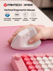 FANTECH 人体工学鼠标，可充电蓝牙无线垂直鼠标静音开关 2.4GHz 或蓝牙兼容 Windows 7 或更高版本、OS 10.11 或更高版本 - 彩色 - 查看 14