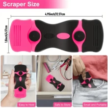 SOKANY 1 Set Multi-Functional Cleaning Scraper, Includes Adhesive Remover Scraper, Glass Scraper, Car Sticker Tool. 1 Pink Double-Sided Scraper + 10 Metal Blades + 10 Plastic Blades. Suitable For Floor Cleaning, Glass Film Application, Kitchen Disinfection, Beauty Seam Construction, Home Decor, Outdoor Advertising, Etc. A Cleaning Essential For Households And Professionals. - Pink - View 4