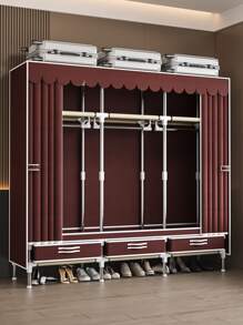 Cloth Wardrobe Freestanding Closet | Metal Frame With Fabric Cover | Multi-Compartment Organizer | Easy Assembly | Includes Hanging Rod, Drawers And Shelves | Space-Saving Design For Bedroom Storage And Accessories | Modern Closet Design, Clothes Organization, Portable Wardrobe