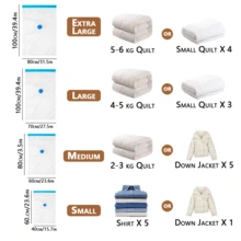 Jumbo Vacuum Storage Bag 40"X60" With Manual Pump, Airtight Compression, Dust & Moisture Proof, Zipper Closure, No Electricity Needed, For Clothes, Bedding, Dorm & Moving - Multicolor - View 2