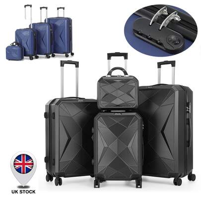 OYAJIA Lightweight Luggage With Spinner Wheels, 4-Piece Suitcase ABS+PC Hardside Luggage Set With TSA Lock