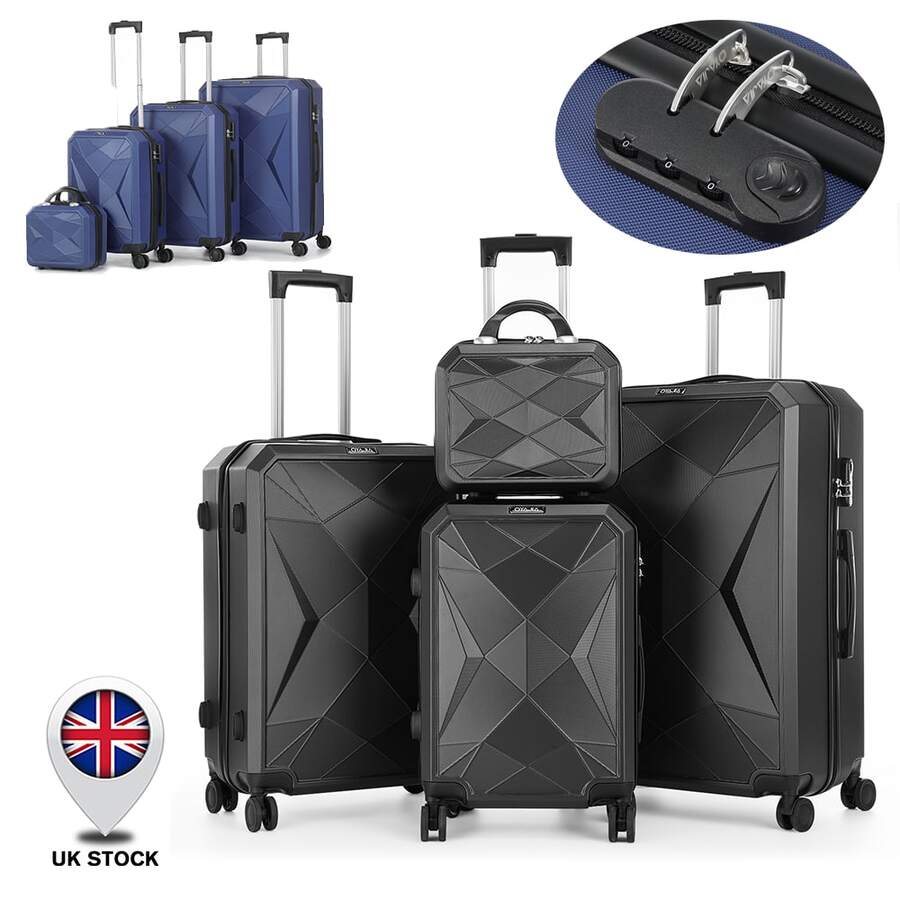OYAJIA Lightweight Luggage With Spinner Wheels, 4-Piece Suitcase ABS+PC Hardside Luggage Set With TSA Lock